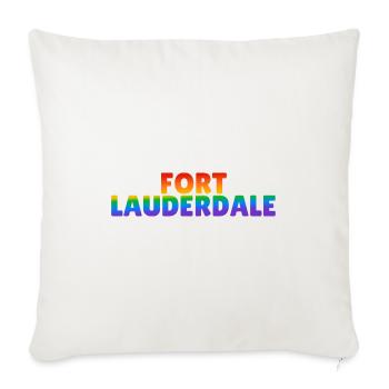 Fierté gay LGBTQ arc-en-ciel de Fort Lauderdale - Housse de coussin décorative 45 x 45 cm - blanc nature - Devant