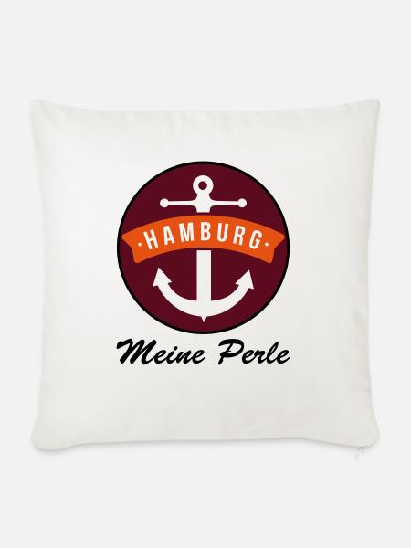 Hamburg meine Perle - Sofakissenbezug 45 x 45 cm - Naturweiß 