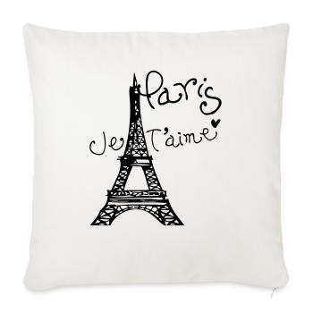 Paris Je T'aime Eiffel tower - Sofa pillowcase 17,3'' x 17,3'' (45 x 45 cm) - natural white - Front