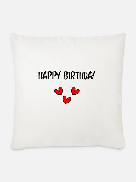 ALLES GUTE ZUM GEBURTSTAG!. ALLES GUTE ZUM GEBURTSTAG!. JAHRESTAG. - Sofakissenbezug 45 x 45 cm - Naturweiß