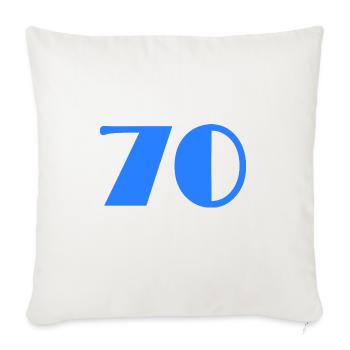 70 JAHRE. 70-JÄHRIGES JUBILÄUM. GEBURTSTAG 70 JAHRE. 70 - Sofakissenbezug 45 x 45 cm - Naturweiß  - Vorne