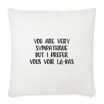 I prefer vous voir là-bas - Housse de coussin décorative 45 x 45 cm - blanc nature - Devant