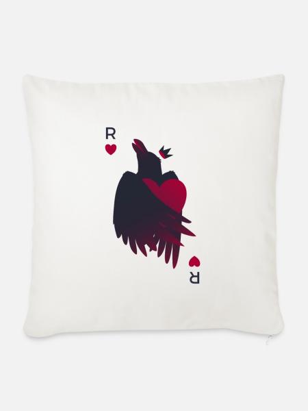 Raven Heart - Crow King - Sofakissenbezug 45 x 45 cm - Naturweiß 