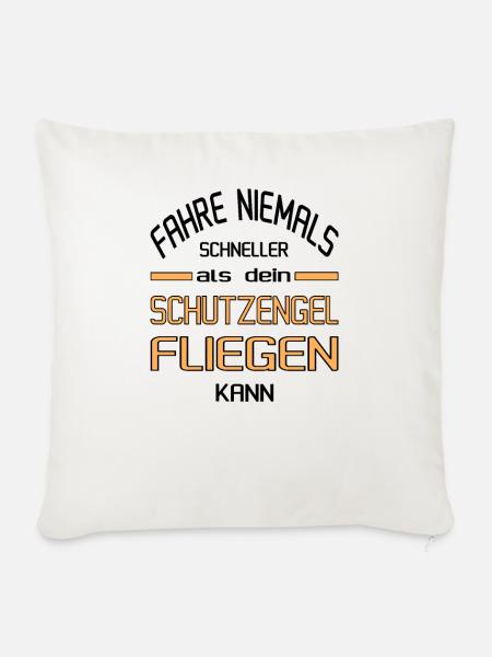 Schneller als dein Schutzengel? - Sofakissenbezug 45 x 45 cm - Naturweiß