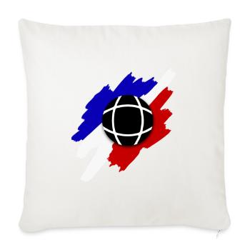 Boule de pétanque tricolore - Housse de coussin décorative 45 x 45 cm - blanc nature - Devant