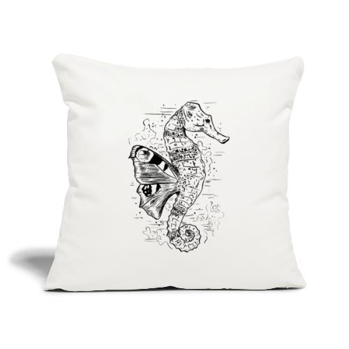 Fantasy seahorse in black - Sofa pillowcase 17,3'' x 17,3'' (45 x 45 cm)