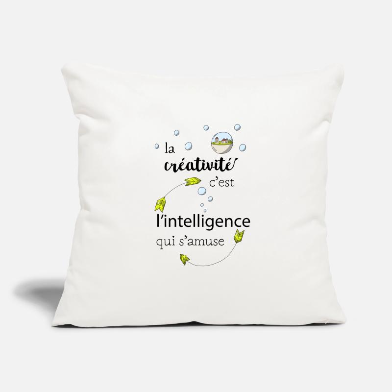 La créativité c'est l'intelligence qui s'amuse Housse de coussin décorative 45 x 45 cm