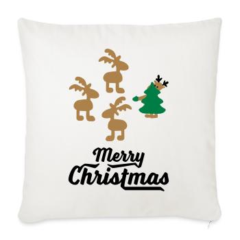 T-shirts amusants pour Noël - Housse de coussin décorative 45 x 45 cm - blanc nature - Devant