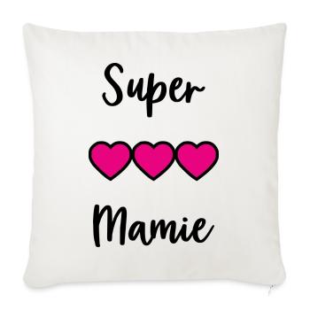 MAMIE. MAMAN. GRAND-MERE. FÊTE DES MÈRES - Housse de coussin décorative 45 x 45 cm - blanc nature - Devant