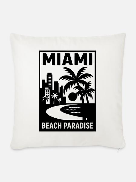 miami florida USA - Sofakissenbezug 45 x 45 cm - Naturweiß
