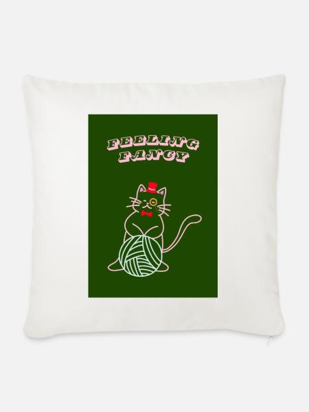 Katze fühlt sich schick an - Sofakissenbezug 45 x 45 cm - Naturweiß