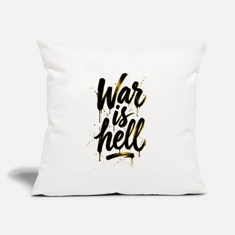 Script Yellow Graffiti Brush sur Black War, c’est l’enfer Housse de coussin décorative 45 x 45 cm