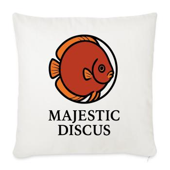 Logo Majestueux Poisson Discus Circulaire - Housse de coussin décorative 45 x 45 cm - blanc nature - Devant