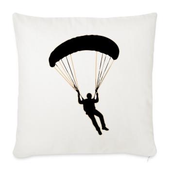 Paragleiter Silhouette - Sofakissenbezug 45 x 45 cm - Naturweiß  - Vorne