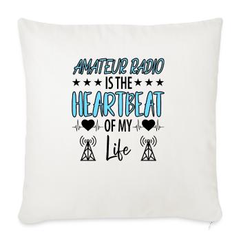 Amateur Radio Radio Radio Radio Radio Amateur Vintage - Housse de coussin décorative 45 x 45 cm - blanc nature - Devant