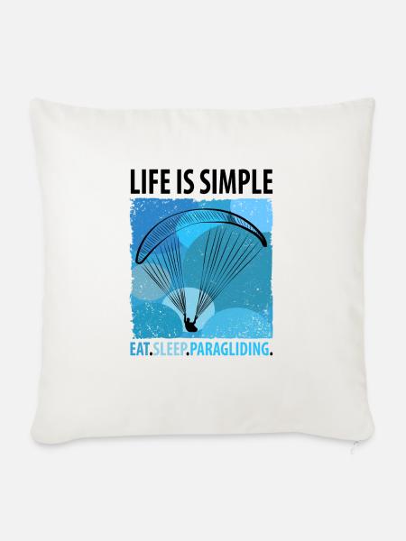 Paragliding Gleitschirm Paragleiter Paraglider - Sofakissenbezug 45 x 45 cm - Naturweiß
