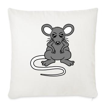 Mouse looks angry angry frustrated angry aggressive - Sofa pillowcase 17,3'' x 17,3'' (45 x 45 cm) - natural white - Front