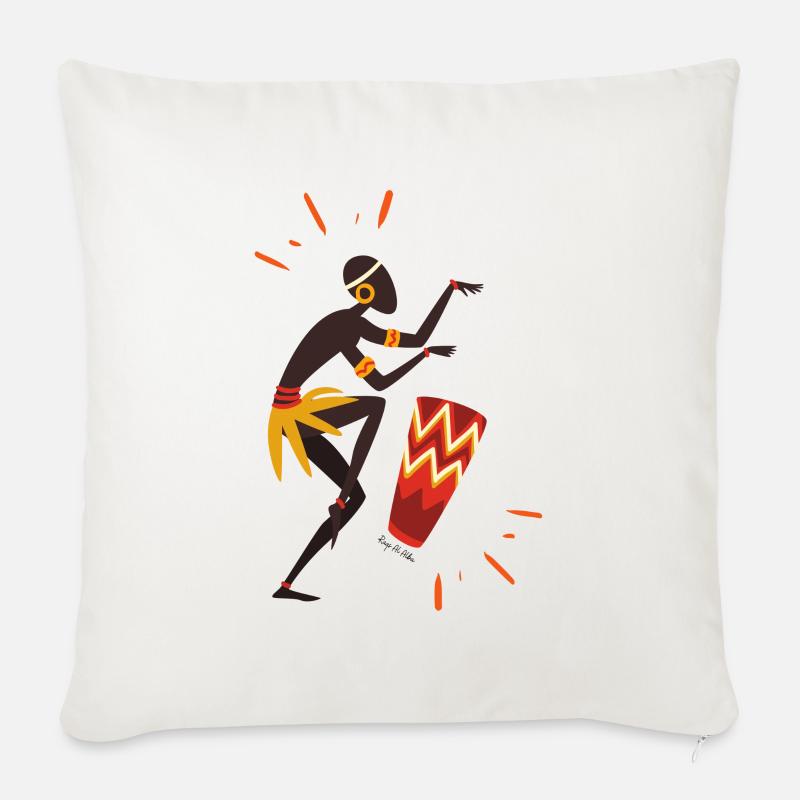 Abou - Housse de coussin décorative 45 x 45 cm - blanc nature