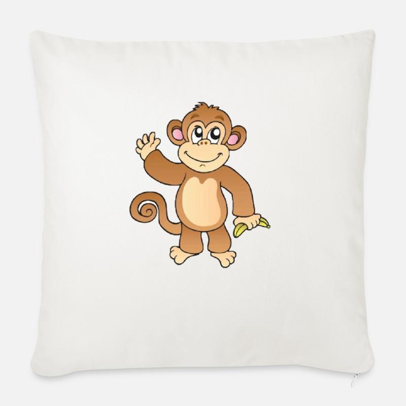 affe - Sofakissenbezug 45 x 45 cm - Naturweiß 