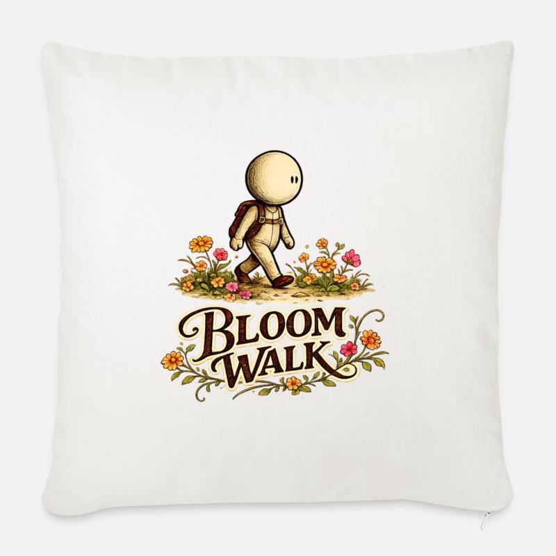 Der kleine Gedanke | Bloom Walk Blütenpfad - Sofakissenbezug 45 x 45 cm - Naturweiß 