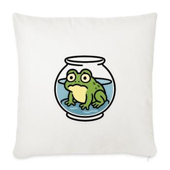 Grenouille dans un bol - Housse de coussin décorative 45 x 45 cm - blanc nature - Devant