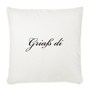 Griaß di - Allgäuer Design - Hallo - Sofakissenbezug 45 x 45 cm - Naturweiß  - Vorne