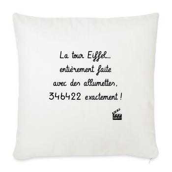 Le Dîner de cons - Réplique Culte - Humour - Housse de coussin décorative 45 x 45 cm - blanc nature - Devant