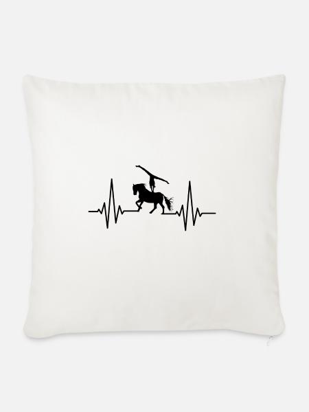 Pferde Pferd Voltigierer Voltigieren Volti - Sofakissenbezug 45 x 45 cm - Naturweiß 