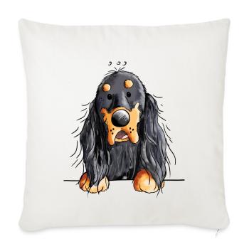 Drôle Gordon Setter dessin animé - Chien - Cadeau - Housse de coussin décorative 45 x 45 cm - blanc nature - Devant