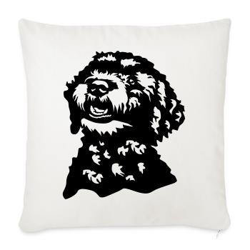 Tête Lagotto Romagnolo - Housse de coussin décorative 45 x 45 cm - blanc nature - Devant