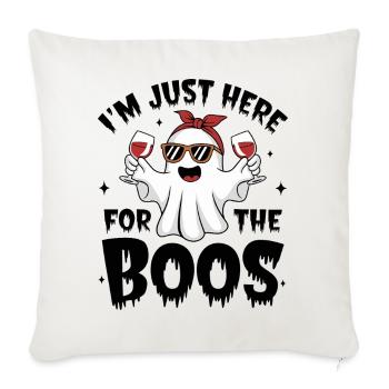 I'm Just Here for the Boo's Funny Ghost Party - Sofa pillowcase 17,3'' x 17,3'' (45 x 45 cm) - natural white - Front