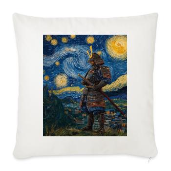 Samurai Japan Van Gogh Style Starry Night - Sofakissenbezug 45 x 45 cm - Naturweiß  - Vorne