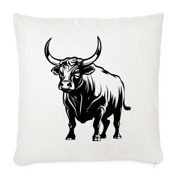 Stier - Sofakissenbezug 45 x 45 cm - Naturweiß  - Vorne
