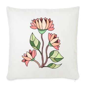 Blumen - Sofakissenbezug 45 x 45 cm - Naturweiß  - Vorne