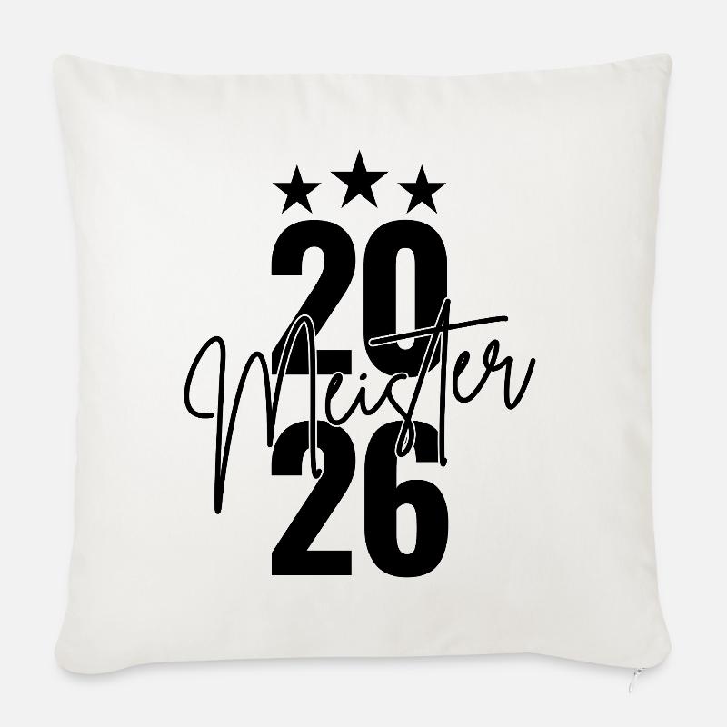 Meister 2026 - Sofakissenbezug 45 x 45 cm - Naturweiß 