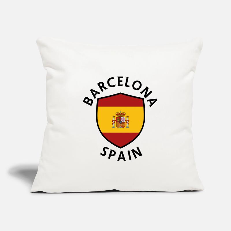 Bouclier de Barcelone dans un drapeau coloré Housse de coussin décorative 45 x 45 cm