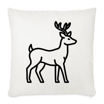 cerf - Housse de coussin décorative 45 x 45 cm - blanc nature - Devant