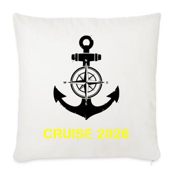Cruise 2026 Anker Kompass - Sofakissenbezug 45 x 45 cm - Naturweiß  - Vorne