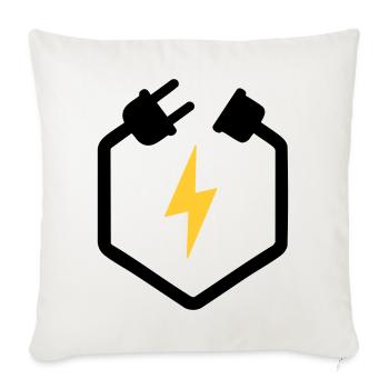 Electrician Plug Power Lightning Logo - Sofa pillowcase 17,3'' x 17,3'' (45 x 45 cm) - natural white - Front
