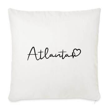 Atlanta Herzschlag - Sofakissenbezug 45 x 45 cm - Naturweiß  - Vorne