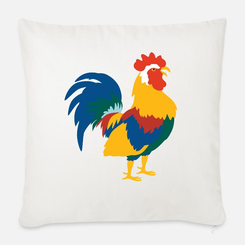 Hahn - Sofakissenbezug 45 x 45 cm - Naturweiß 