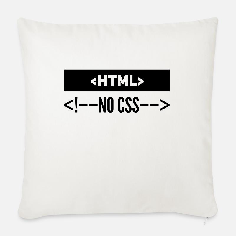 HTML Pas de CSS - Housse de coussin décorative 45 x 45 cm - blanc nature