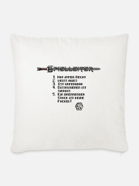 Spielleiter Rollenspiel Pen und Paper Würfel - Sofakissenbezug 45 x 45 cm - Naturweiß 