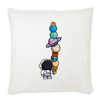 Astronaut Ice Cream Eating Planets Funny - Housse de coussin décorative 45 x 45 cm - blanc nature - Devant