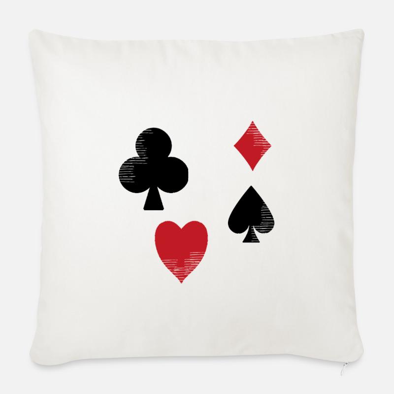 Poker - Sofakissenbezug 45 x 45 cm - Naturweiß 