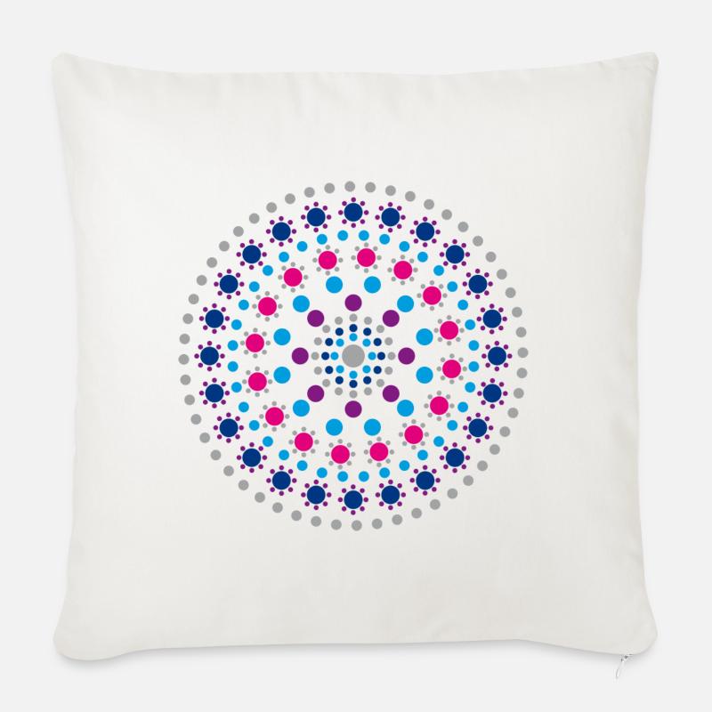 Mandala zen des fillles - Housse de coussin décorative 45 x 45 cm - blanc nature