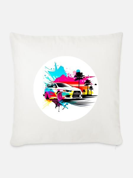 Miami Car 4 - Sofakissenbezug 45 x 45 cm - Naturweiß 