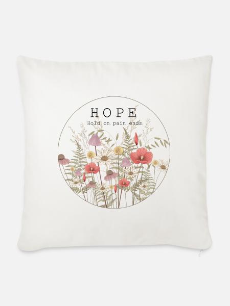 Hoffen - Sofakissenbezug 45 x 45 cm - Naturweiß 
