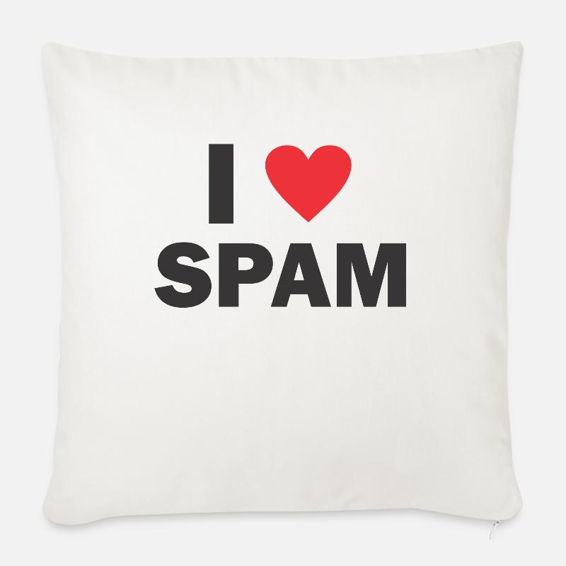 Spam mail email cadeau d'anniversaire - Housse de coussin décorative 45 x 45 cm - blanc nature