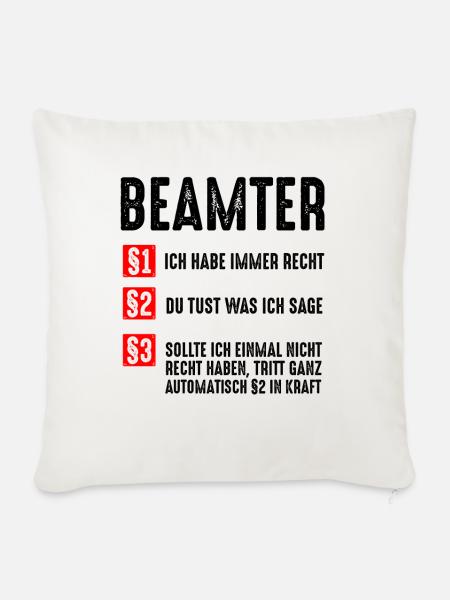 Beamter - Sofakissenbezug 45 x 45 cm - Naturweiß